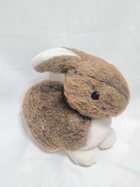 Vintage 80s Chosun Brown Bunny Rabbit Realistic Plush Stuffed Animal
